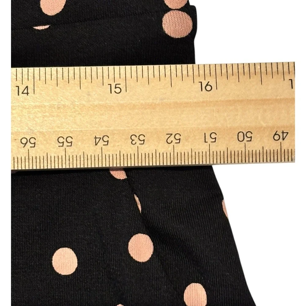 NWT Boden Black Pink Polka Dot Knit Dress‎ 3/4 Sleeve Fit Flare